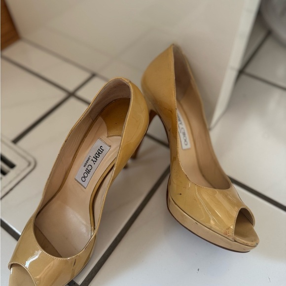 Jimmy Choo Peep Toe Tan leather heels - Picture 6 of 16